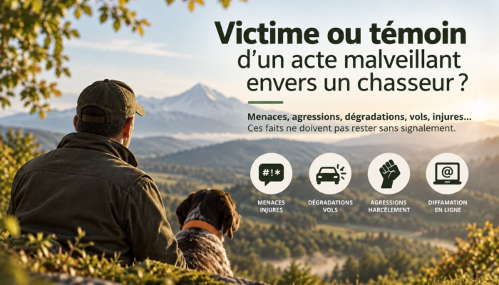 Victime ou témoin d’un acte malveillant envers un chasseur ? Signalez-le
